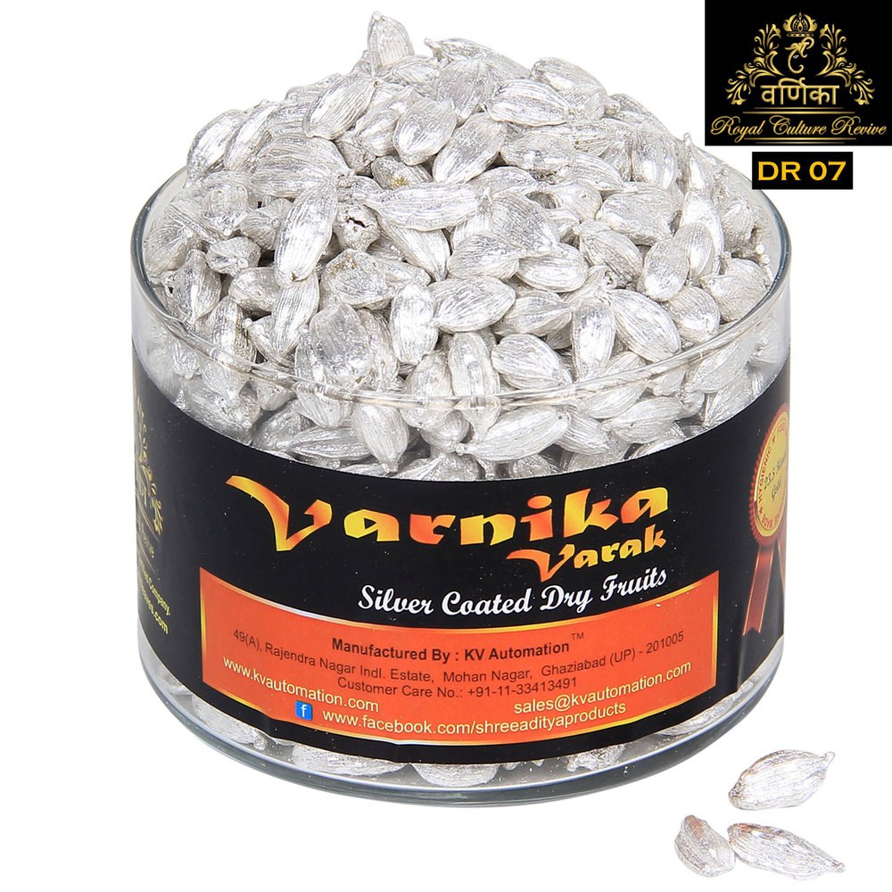 Silver Coated Cardamom, Packaging Type Available: Container, Cardamom Size Available: 8 mm