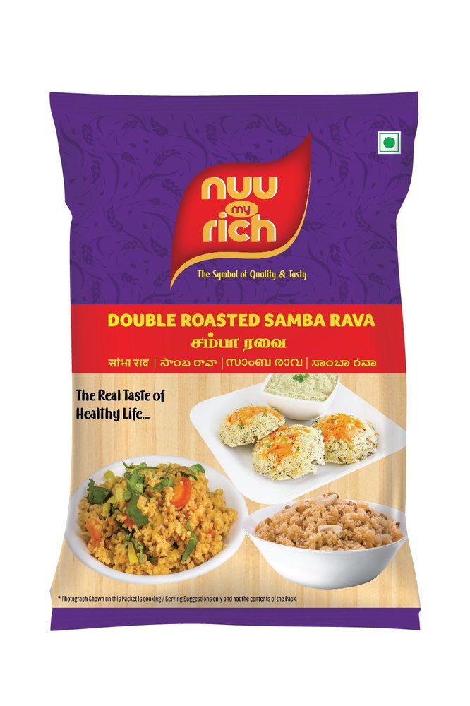 mynuurich Indian Double Roasted Samba Rava, High in Protein, 500g