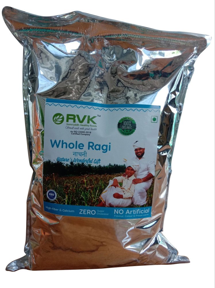 Indian Organic Whole Ragi Flour, Packaging Size: 1kg, High in Protein