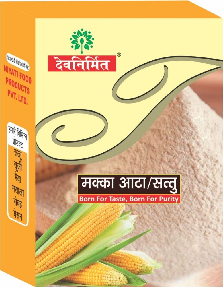 Indian Maze DEVNIRMIT MAKKA ATTA, 500 Gm, Packaging Type: Box