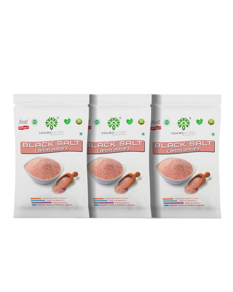 Young Herbs Pink 3 Pack Black Salt, Packaging Type: Packet, Packaging Size: 200gm Each img