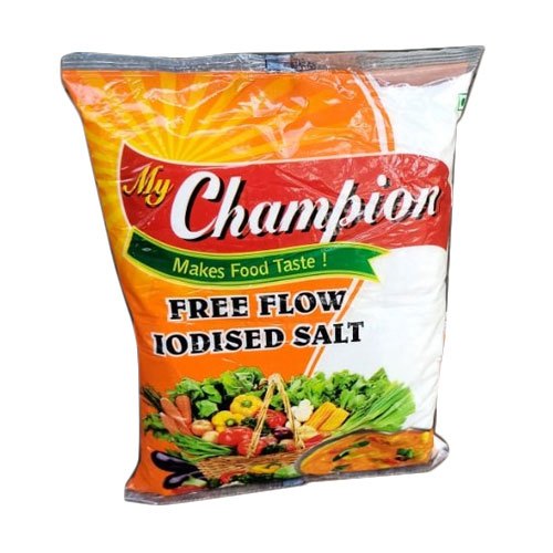 My Champion White Free Flow Iodised Salt, Packaging Size: 1 Kg img