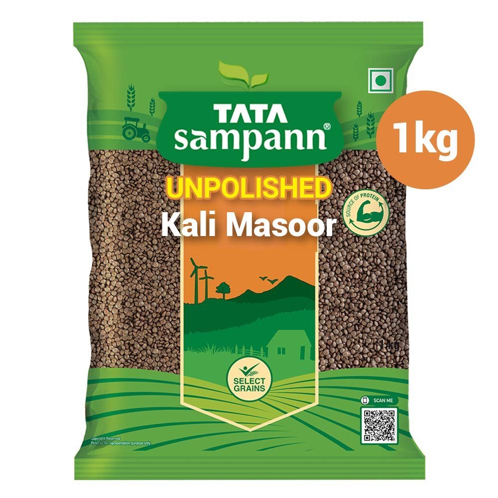 Black Tata Sampann Unpolished Kali Masoor, High In Protein, Packaging Size: 1 Kg