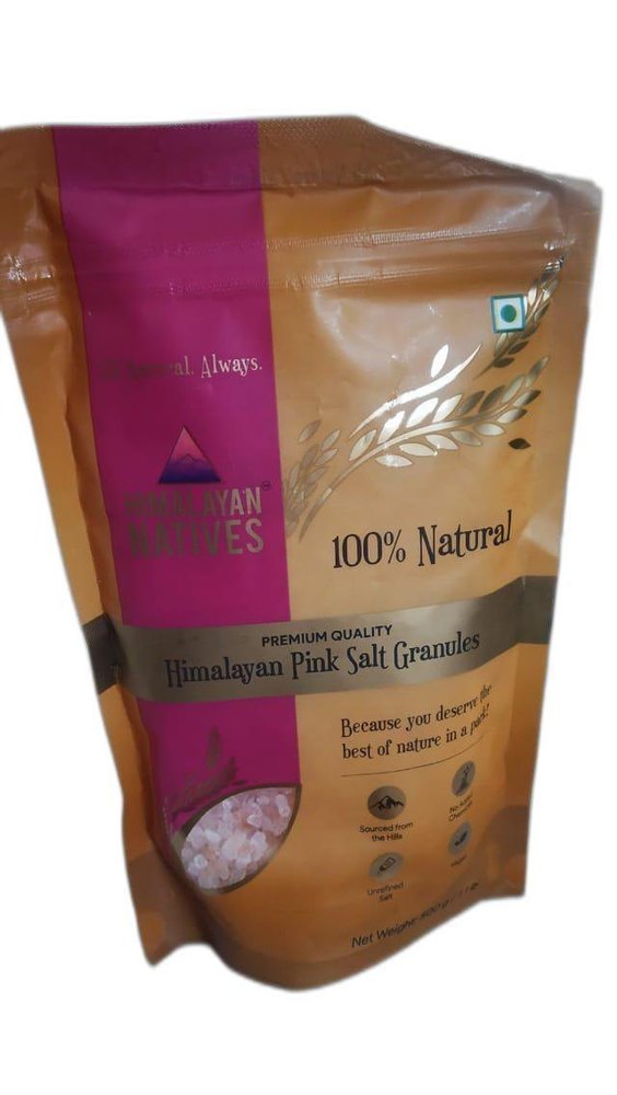 White Crystalline Himalyan Natives Himalayan Pink Salt Granules, Packaging Size: 100g, Packaging Type: Packet img