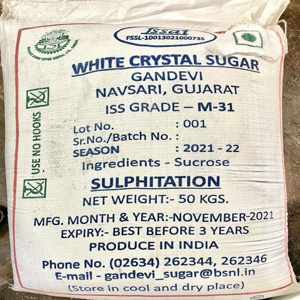 White Crystal Sugar Gandevi Grade M- 31