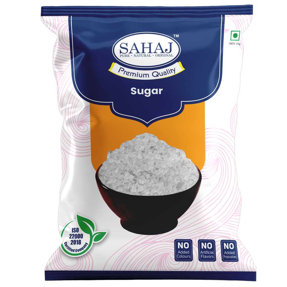 Natural SAHAJ White Crystal Sugar, Packaging Size: 500 Gm