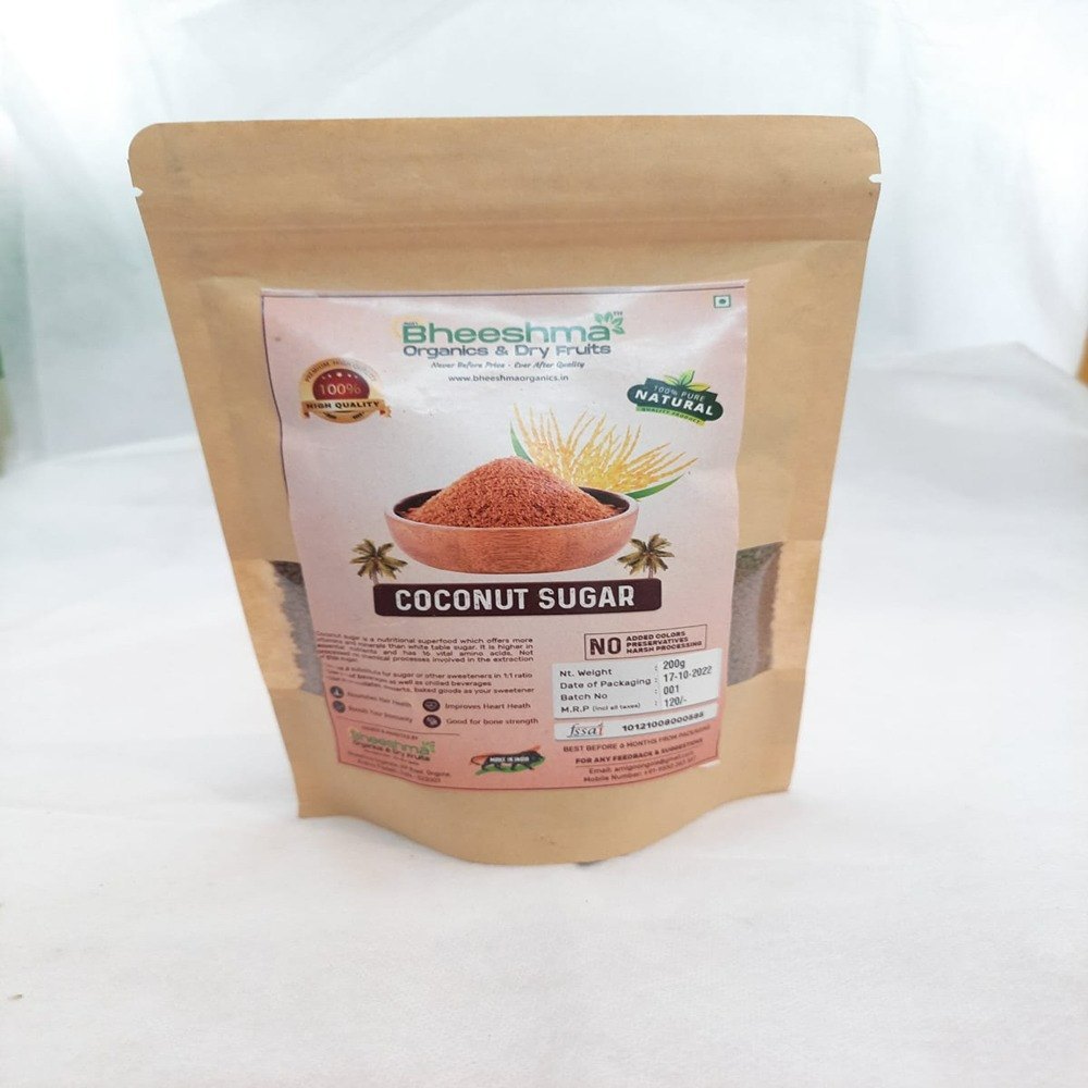 Bheeshma Organics Brown Natural Coconut Sugar, Powder, Packaging Size: 200 Gm