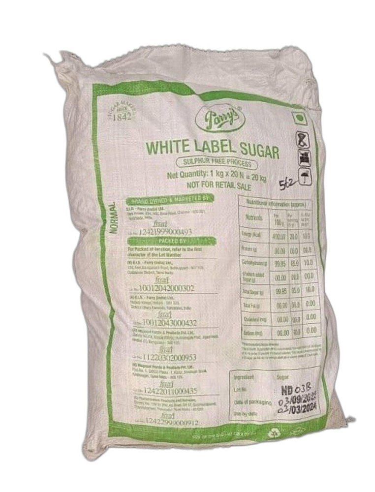 Natural Parrys White Label Sugar, Speciality: Organic, Packaging Size: 20 Kg