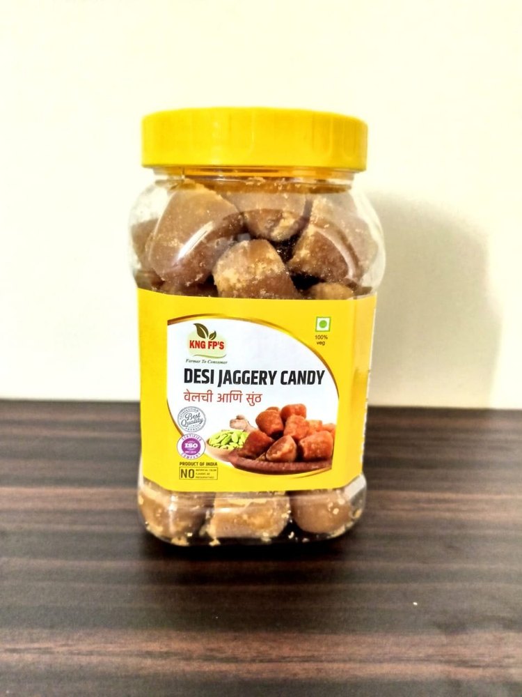 Natural Brown Desi Jaggery Candy, Packaging Type: Plastic Jar, Packaging Size: 500gm