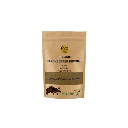 Organic Blackpepper Powder 75 g, Packaging Type: Packet