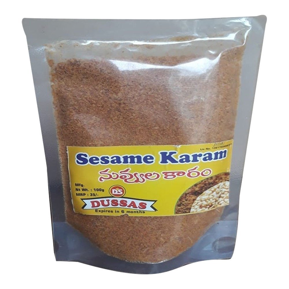 Dussas Sesame Karam Powder, Packaging Type: Packet, Packaging Size: 100g