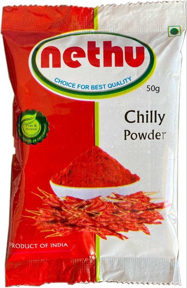 50 gm Nethu 50g Red Chilly Powder, Packaging Type: Packet