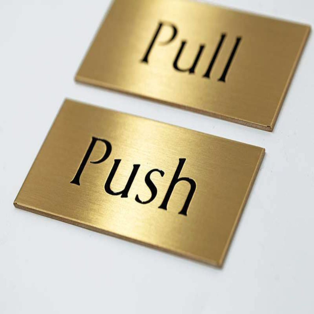 Modern S S Push Pull Plates, Rectangle