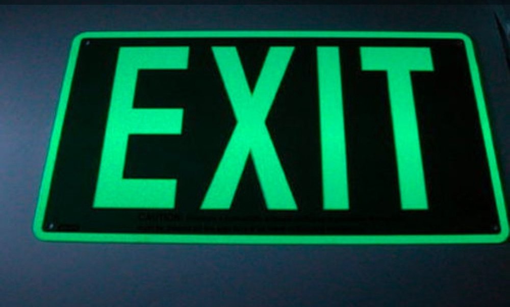 Acrylic Black Exit Name Plates With Bettry Backup, For Office