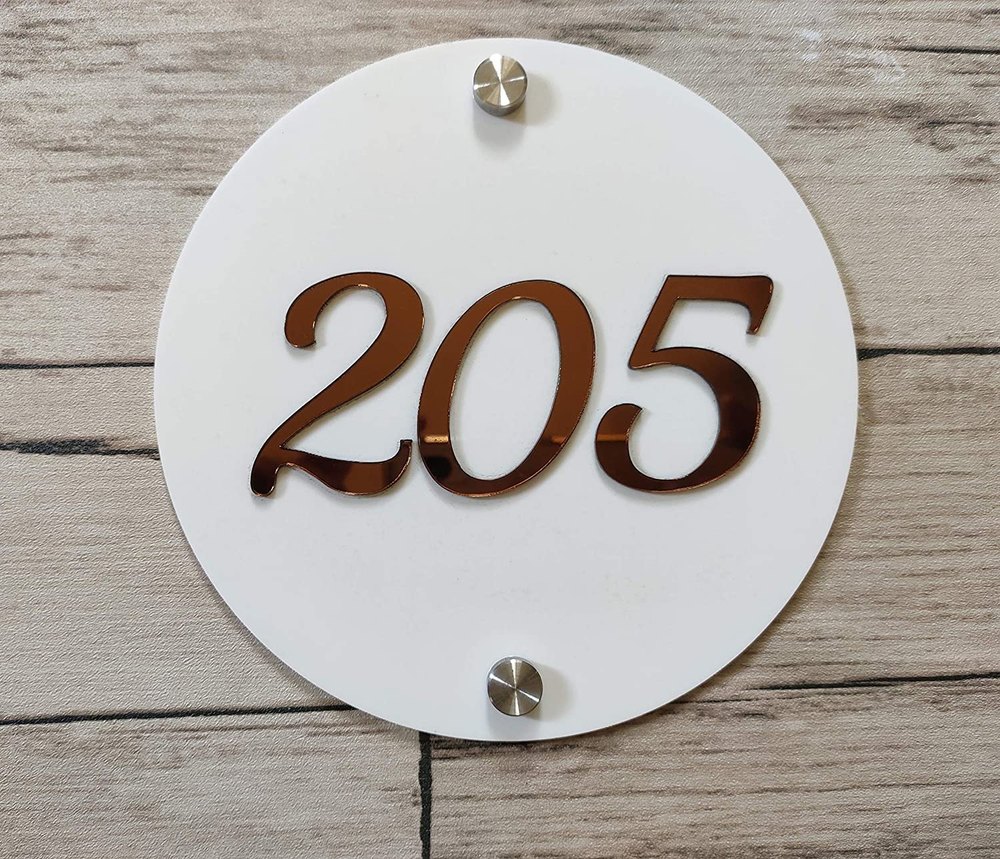 Acrylic House Number Plate, For Home, Size/Dimension: 5 X 5 Inch