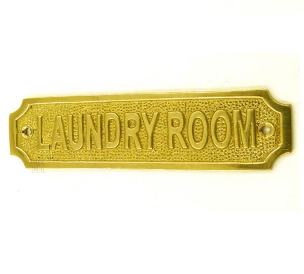 Standard Golden Brass Laundry Room Sign, For Outdoor, Shape: Rectangular