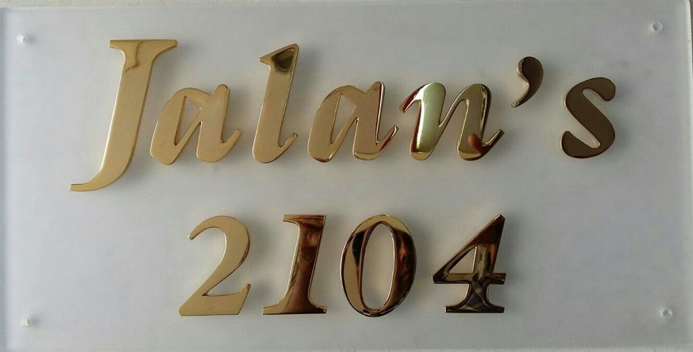 pvd gold Brass Name Plates For Houses, For Home