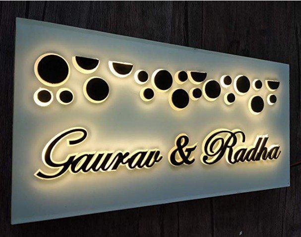 Acrylic Led Name Plate, For home /office/hotel