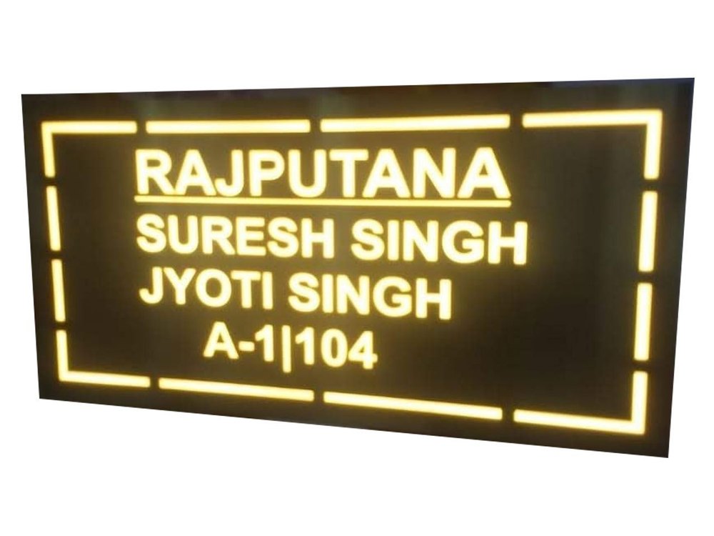 Black Digital LED Name Plate