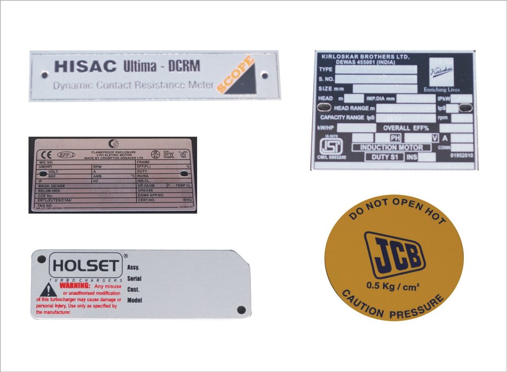 Metal Labels / Nameplates, For Industrial, 0.3 To 5 mm