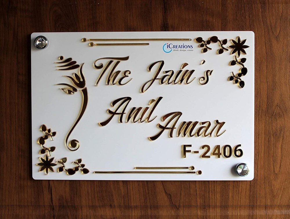 Acrylic Metal Name Plate, For Office, Size/Dimension: Standardised