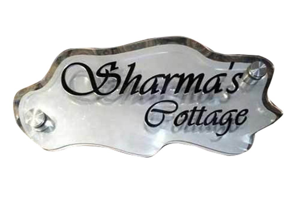 Glass Transparent Name Plate, For Hotel, 10mm