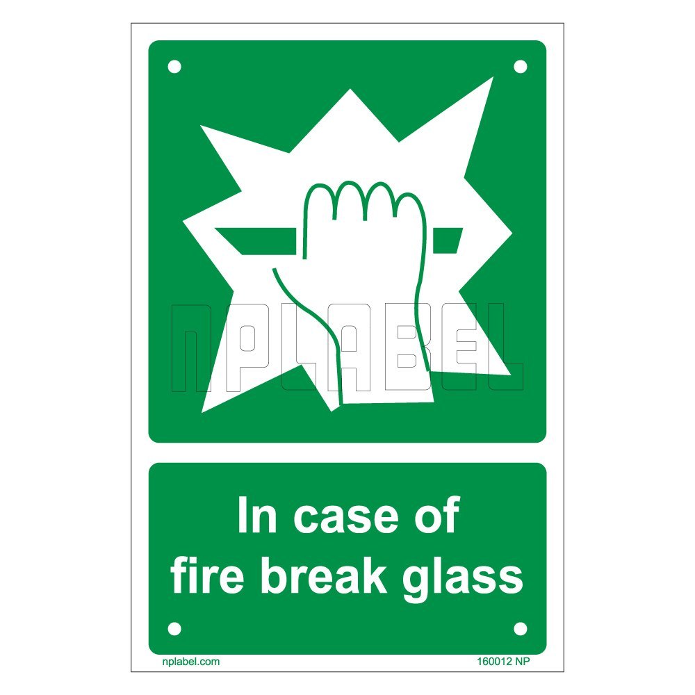 Rectangular Green 160012 Break The Glass Name Plates & Signs