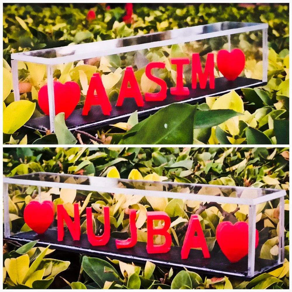 Red Printed 3D Illusion Plastic Nameplate, For Gift, Size: 220 X 50 X 50mm