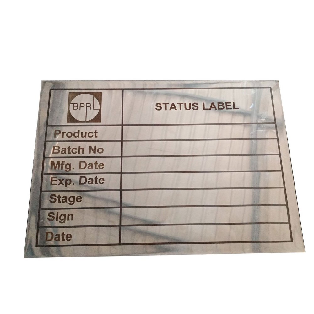 Silver Industrial Stainless Steel Nameplate, 10 mm, Grade: SS 304