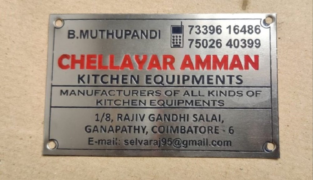 Stainless Steel Sliver Ss Industrial Name Plate