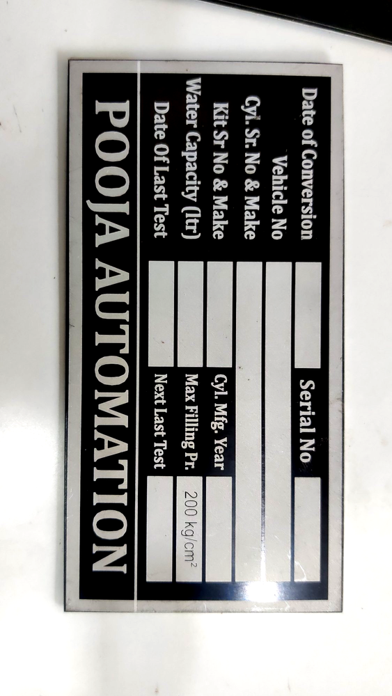 Aluminium Anodized Name Plate, For Industrial