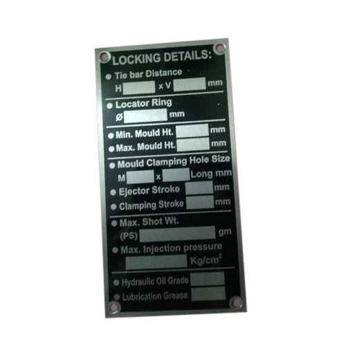 Rectangular Black, Silver Anodized SS Name Plate