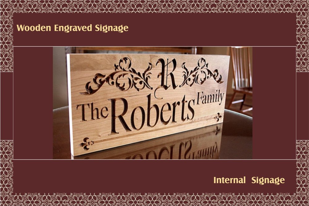 Wooden Engraved Signage