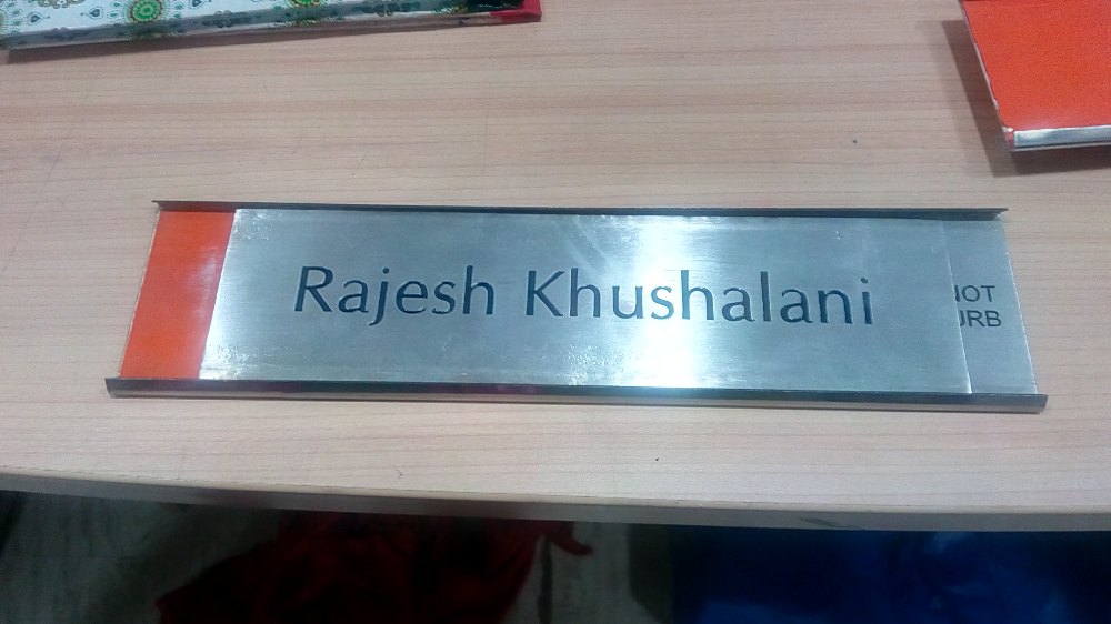 Standard Rectangular Engraved Metal Signs, for Office