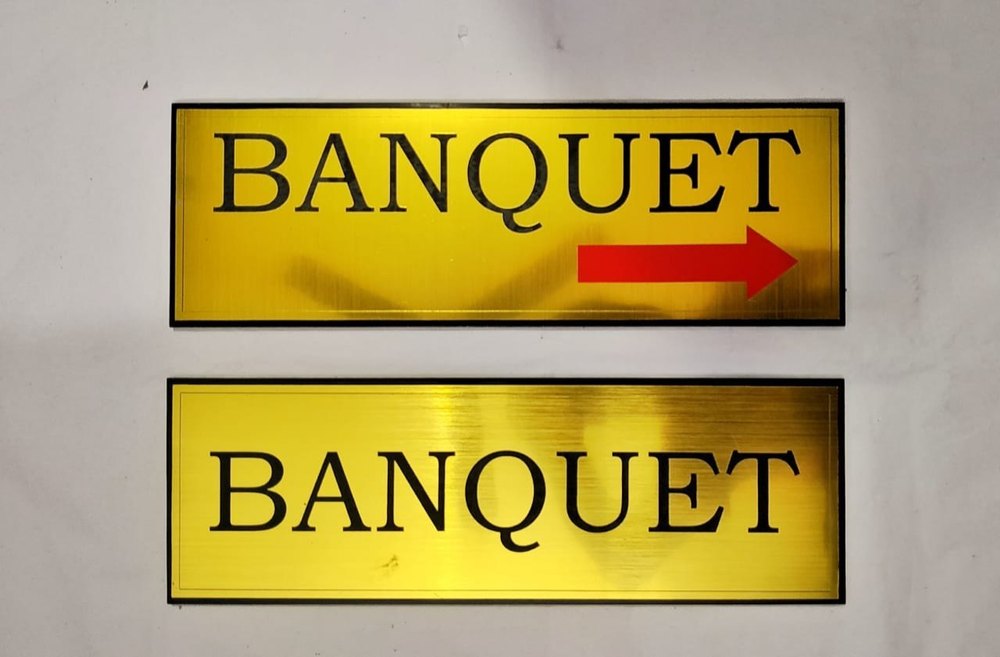 0.5 X 14 Inch SS Direction Engraving Sign Board