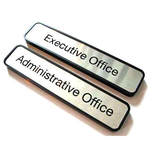 Silver and Black Executive Office SS Name Plate, Grade: SS202