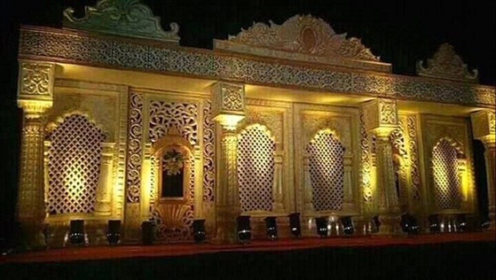 Golden Wedding Stage Backdrop