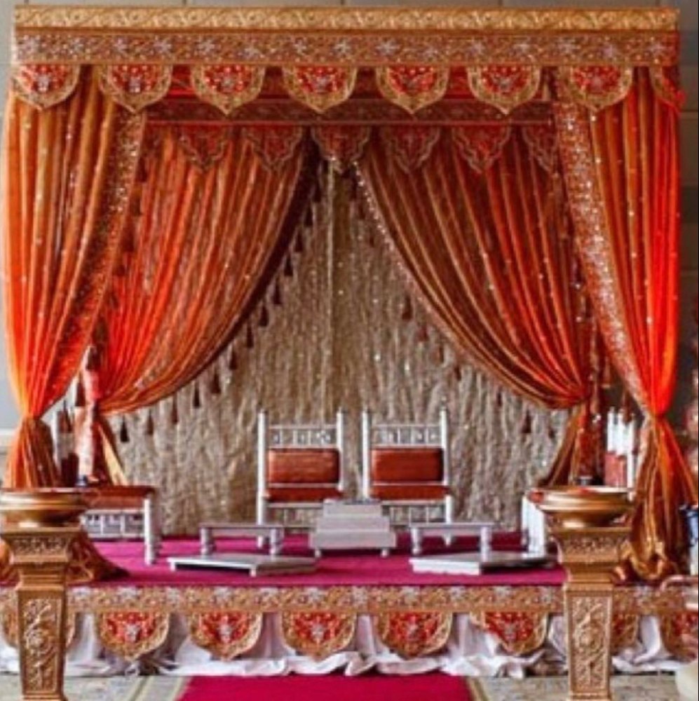 fabric Square Wedding Stage Zardosi Backdrop