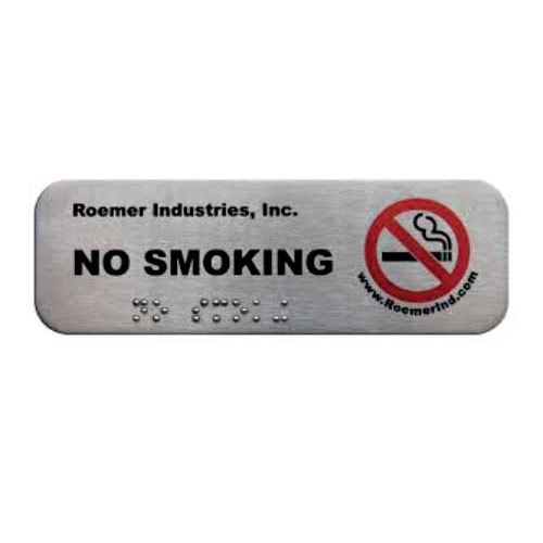 Stainless Steel No Smoking Braille Signs