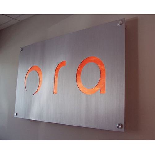 LED Ora Signage Letter (Through Cut On Stainless Steel Pleat ), Installation Type: Wall Mounted, Shape: Rectangle