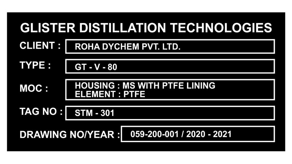 MACHINE RATING PLATE