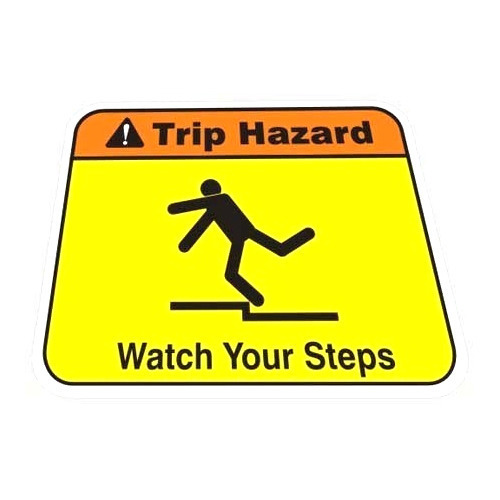 Night Glow PVC Caution Tripping Hazard Warning Signs, Thickness: 6 Mm, Shape: Square