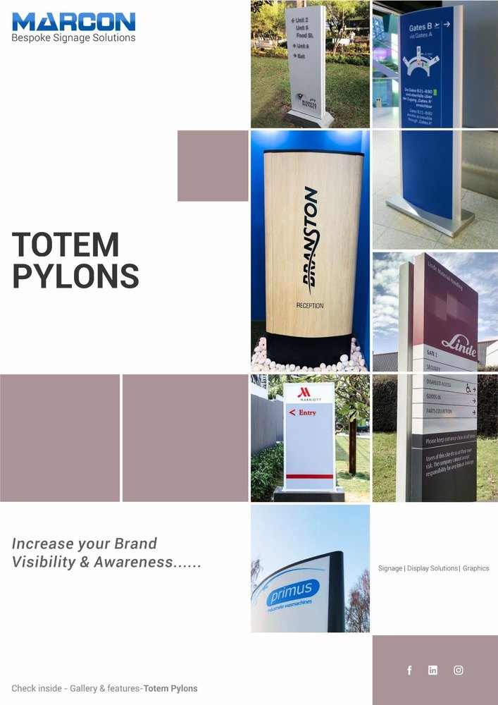 ACP Pylon Signage, For Outdoor, 12V