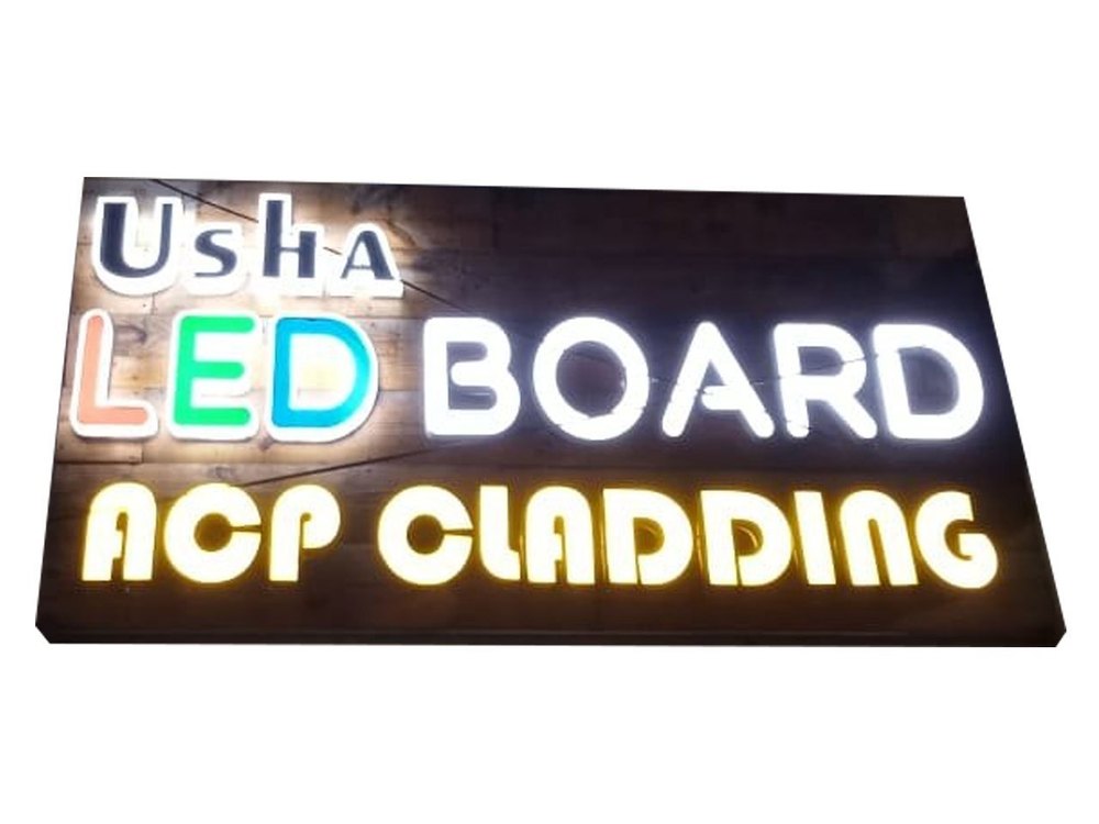 Acrylic 3D Brown Wooden LED Sign Board, For Outdoor