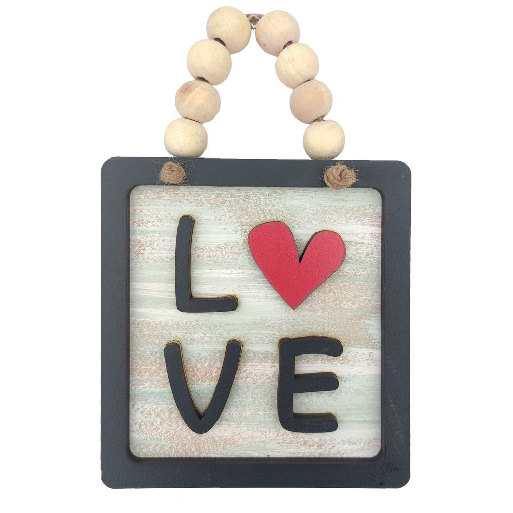 Rustic Colors Pinewood Stylish Wooden Love Sign Board