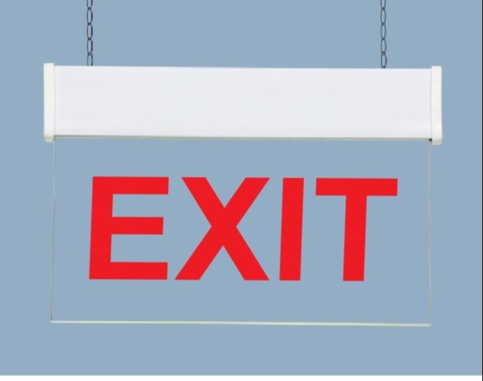 RED & GREEN CEILING HANGING DIRECTIONAL SIGNAGE, For PUBLIC AREA, Shape: Rectangle