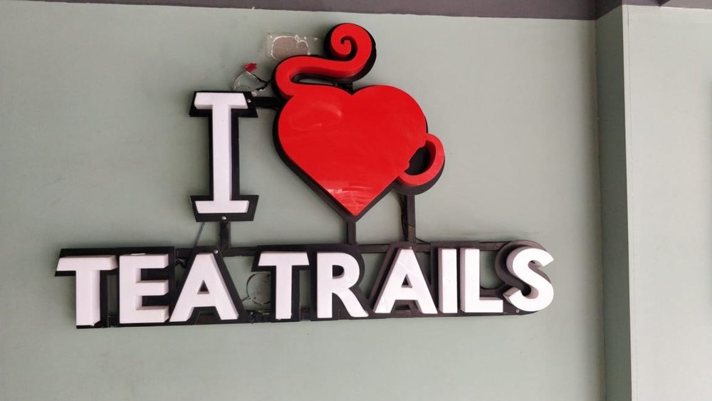 Red and Black Acrylic 3D Logo Sign Board, For Promotional