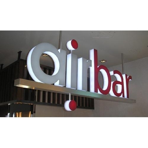 Rectangular Red External Acrylic Signage, Logo Signages, For Sign Board, Name Board