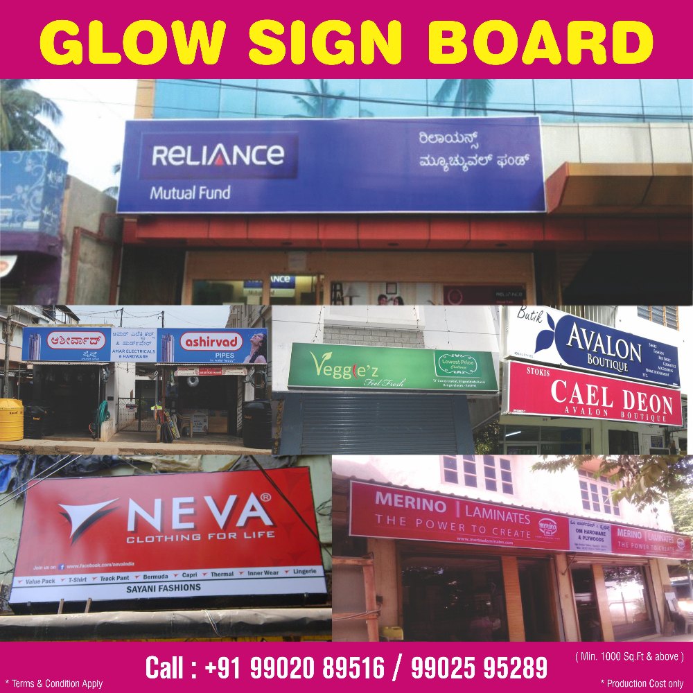 Metal tubelight Glow Sign Board / Backlit Board