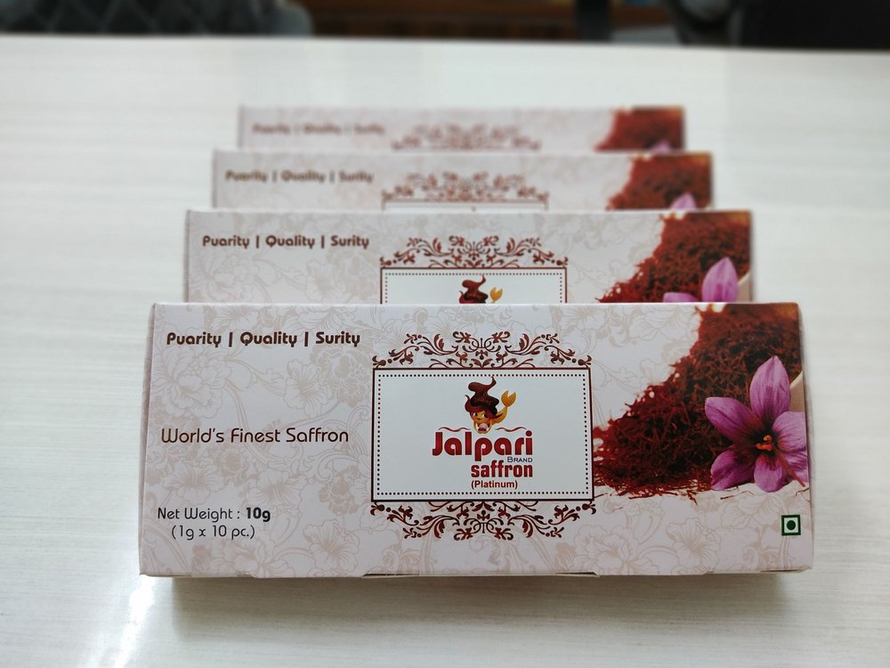 Jalpari Brand Saffron - Platinum, For Food, Packaging Type: Airtight Acrylic Bottle img